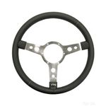 Mountney Traditional 13 Inch Vinyl Steering Wheel - Polished Centre  (33SPVB)
