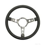 Mountney Traditional 14 Inch Leather Steering Wheel - Polished Centre (43SPLB)