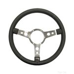 Mountney Traditional 15 Inch Vinyl Steering Wheel - Polished Centre (53SPVB)