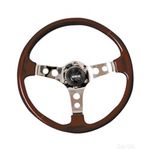 Mountney Woodrim Steering Wheel 350mm (13.8 Inch) - Chrome Centre - M Range (M35X3WWI)