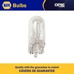NAPA Auxiliary Capless Miniature Bulb W3W 12V 3W W2.1x9.5d (NBU1504)