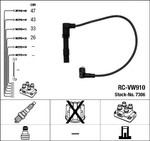NGK Ignition Cable Kit RC-VW910 (NGK7306)